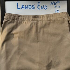 Lands End School Uniform Skort girls 16 khaki tan NWT (short skirt combo)
